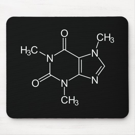 Caffeine Molecule Black Muismat (Voorkant)