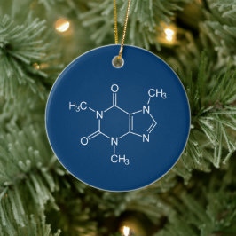Caffeine Molecule Blue-keramisch decoratief Keramisch Ornament