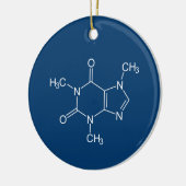 Caffeine Molecule Blue-keramisch decoratief Keramisch Ornament (Links)