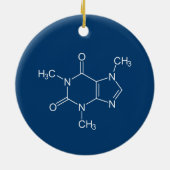 Caffeine Molecule Blue-keramisch decoratief Keramisch Ornament (Achterkant)