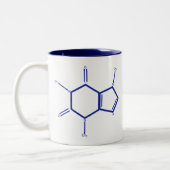 Caffeine Molecule - Blue Tweekleurige Koffiemok (Links)