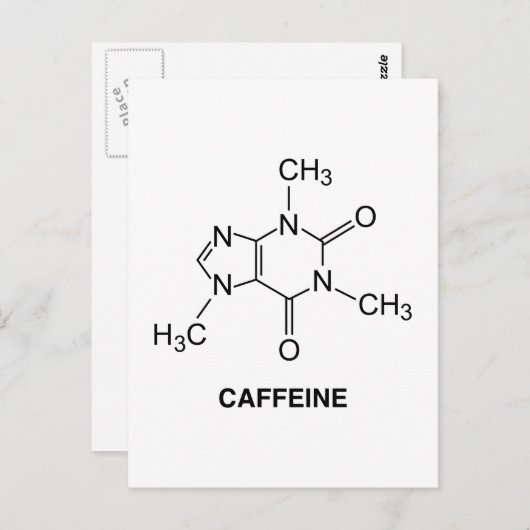 Caffeine Molecule Briefkaart (Voorkant / Achterkant)