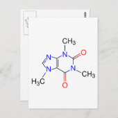 Caffeine Molecule Briefkaart (Voorkant / Achterkant)