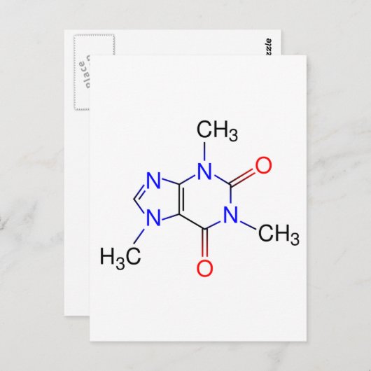 Caffeine Molecule Briefkaart (Voorkant / Achterkant)