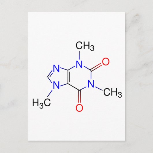Caffeine Molecule Briefkaart (Voorkant)