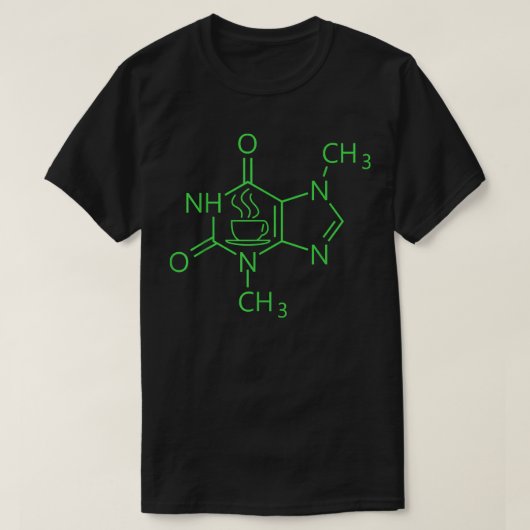Caffeine Molecule Chemical Coffee lover Chemie T-shirt (Design voorkant)