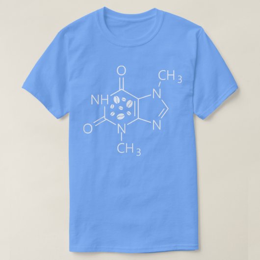 Caffeine Molecule Chemical Coffee Lover Chemie T-shirt (Design voorkant)