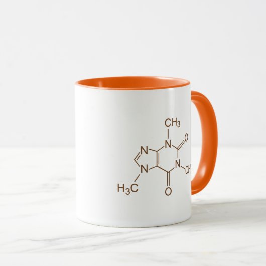 Caffeine Molecule Chemical Symbol Geek Nerd Mok (Voorkant rechts)