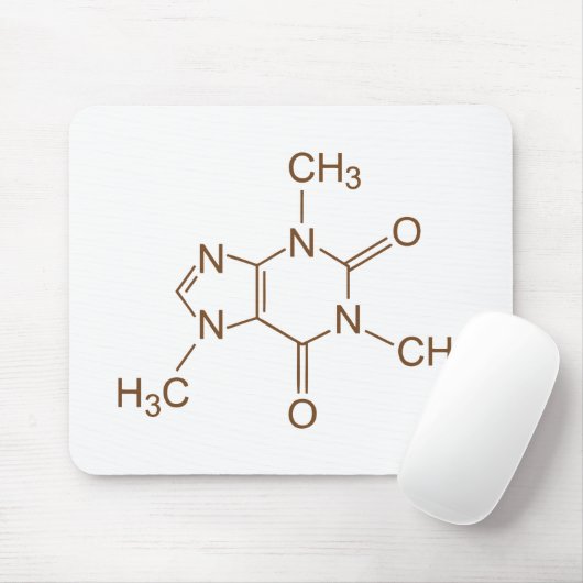 Caffeine Molecule Chemical Symbol Geek Nerd Mouse Muismat (Met muis)