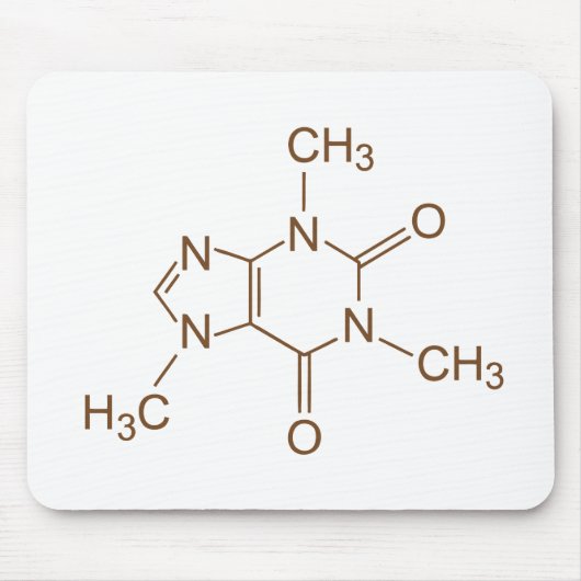 Caffeine Molecule Chemical Symbol Geek Nerd Mouse Muismat (Voorkant)
