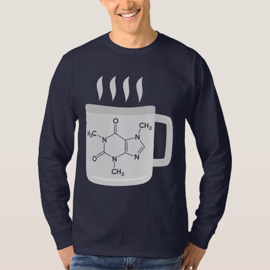 Caffeine Molecule Chemische elementen T-shirt (Voorkant)