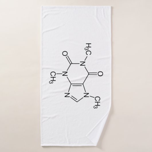 Caffeine Molecule Chemistry Coffee atomee Badhanddoek (Badhanddoek)