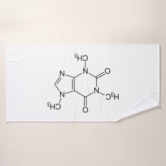 Caffeine Molecule Chemistry Coffee atomee Badhanddoek (Badhanddoek)