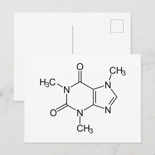Caffeine Molecule Chemistry Coffee atomee Briefkaart (Voorkant / Achterkant)