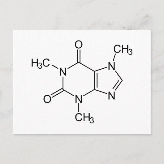 Caffeine Molecule Chemistry Coffee atomee Briefkaart (Voorkant)