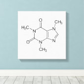 Caffeine Molecule Chemistry Coffee atomee Canvas Afdruk (Insitu (Houten vloer))