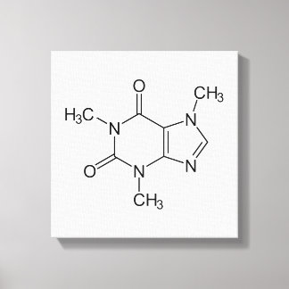 Caffeine Molecule Chemistry Coffee atomee Canvas Afdruk