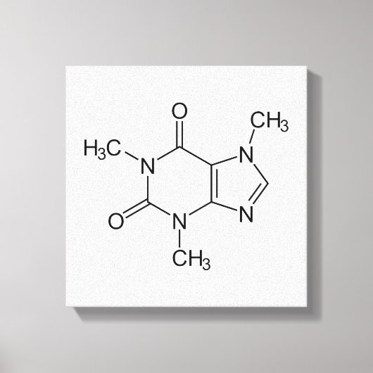 Caffeine Molecule Chemistry Coffee atomee Canvas Afdruk (Voorkant)