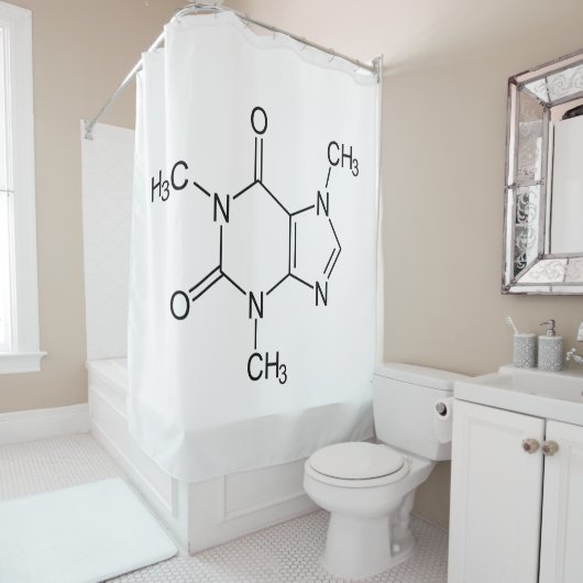 Caffeine Molecule Chemistry Coffee atomee Douchegordijn (In situ)