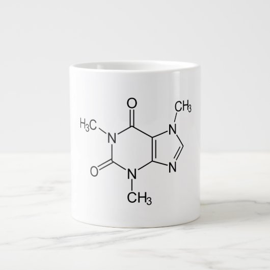 Caffeine Molecule Chemistry Coffee atomee Grote Koffiekop (Voorkant)