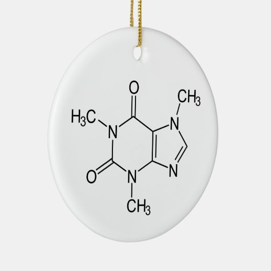 Caffeine Molecule Chemistry Coffee atomee Keramisch Ornament (Rechts)