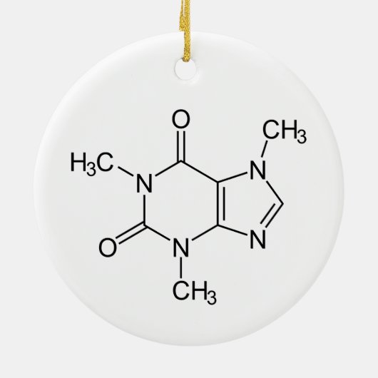Caffeine Molecule Chemistry Coffee atomee Keramisch Ornament (Achterkant)