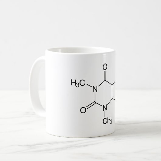 Caffeine Molecule Chemistry Coffee atomee Koffiemok (Voorkant links)