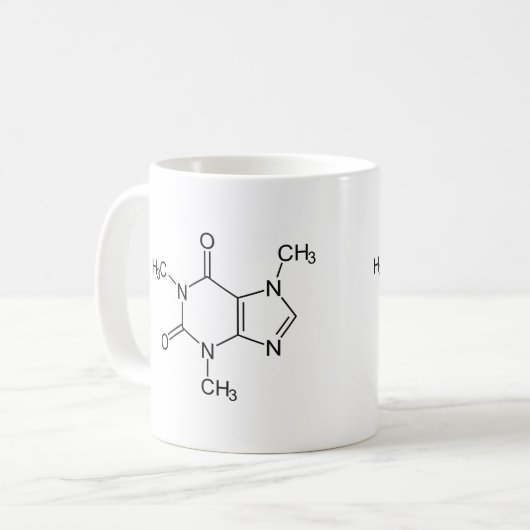 Caffeine Molecule Chemistry Coffee atomee Koffiemok (Voorkant links)