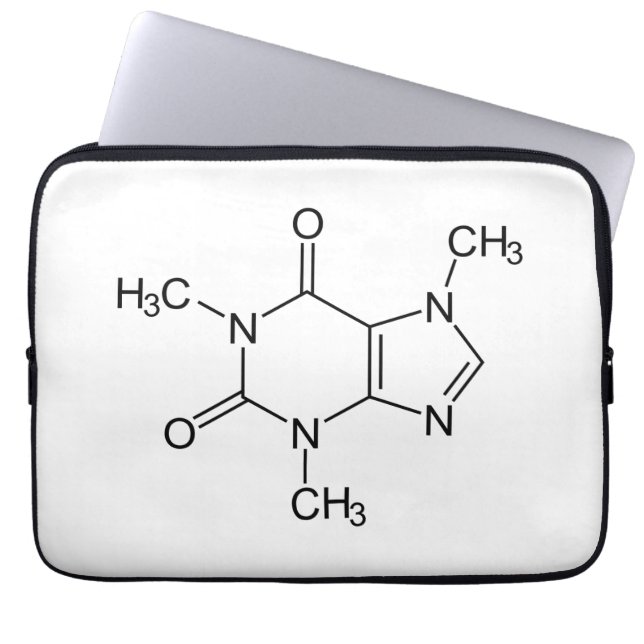 Caffeine Molecule Chemistry Coffee atomee Laptop Sleeve (Voorkant)