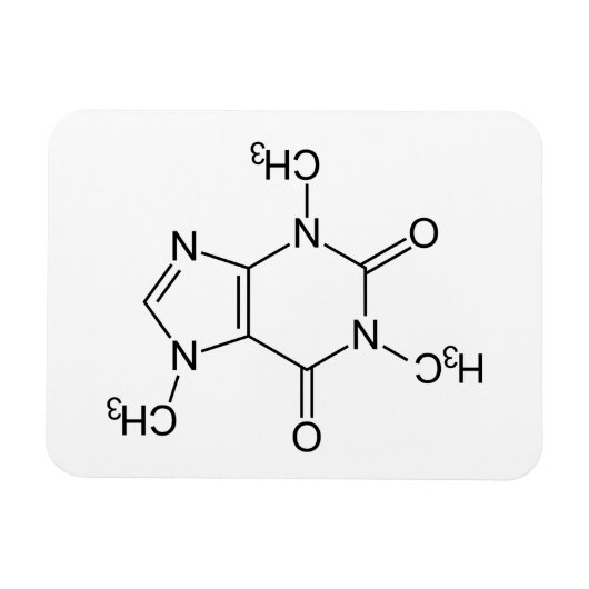 Caffeine Molecule Chemistry Coffee atomee Magneet (Horizontaal)