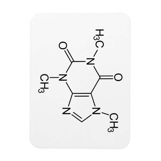 Caffeine Molecule Chemistry Coffee atomee Magneet (Verticaal)