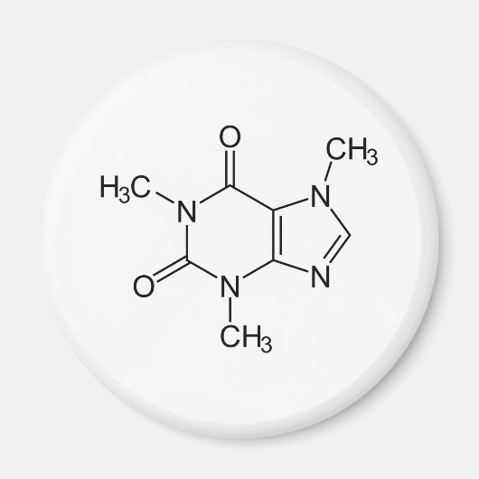 Caffeine Molecule Chemistry Coffee atomee Magneet (Voorkant)