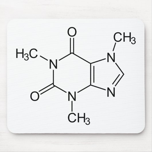 Caffeine Molecule Chemistry Coffee atomee Muismat (Voorkant)