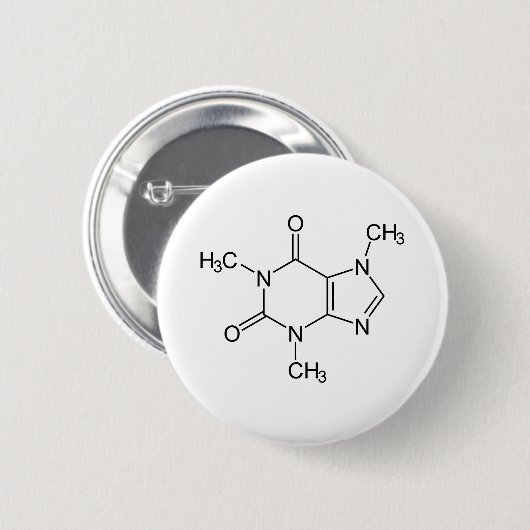 Caffeine Molecule Chemistry Coffee atomee Ronde Button 5,7 Cm (Voorkant /achterkant)