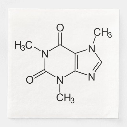 Caffeine Molecule Chemistry Coffee atomee Servet (Voorkant)