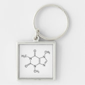 Caffeine Molecule Chemistry Coffee atomee Sleutelhanger (Voorkant)