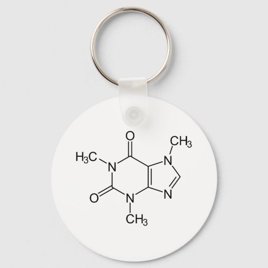 Caffeine Molecule Chemistry Coffee atomee Sleutelhanger (Voorkant)