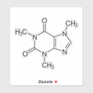 Caffeine Molecule Chemistry Coffee atomee Sticker