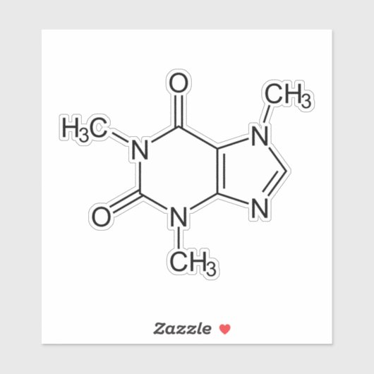 Caffeine Molecule Chemistry Coffee atomee Sticker (Vel)