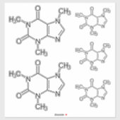 Caffeine Molecule Chemistry Coffee atomee Sticker (Vel)