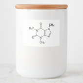 Caffeine Molecule Chemistry Coffee atomee Voedselcontainer Etiket (Voorkant)