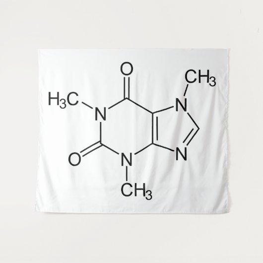 Caffeine Molecule Chemistry Coffee atomee Wandkleed (Voorkant (horizontaal))