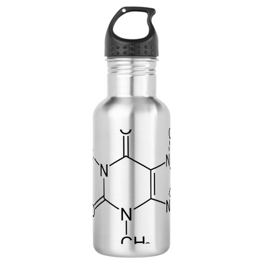 Caffeine Molecule Chemistry Coffee atomee Waterfles (Voorkant)