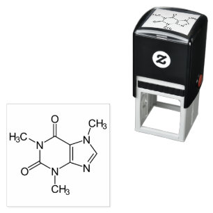 Caffeine Molecule Chemistry Coffee atomee Zelfinktende Stempel