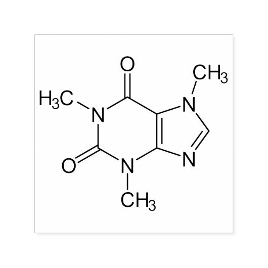 Caffeine Molecule Chemistry Coffee atomee Zelfinktende Stempel (Design)