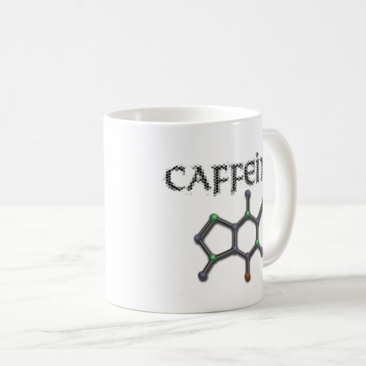 Caffeine Molecule Coffee Chemistry Formule Koffiemok (Voorkant rechts)
