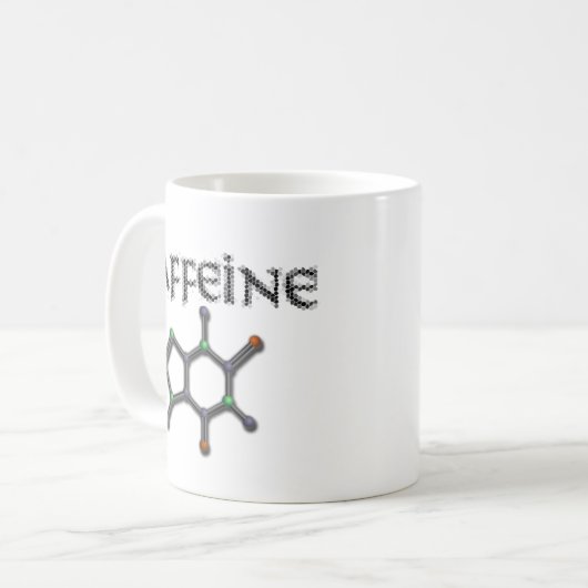 Caffeine Molecule Coffee Chemistry Formule Koffiemok (Voorkant links)