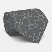 Caffeine Molecule Coffee Lovers Charcoal Grey Stropdas (Opgerold)