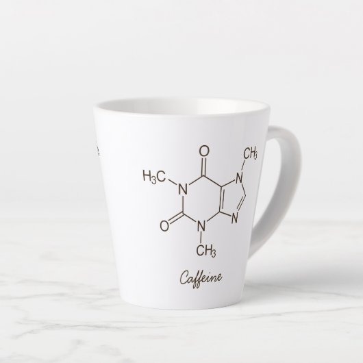 Caffeine Molecule Coffee Lovers Persoonlijk Latte Mok (Rechterhoek)