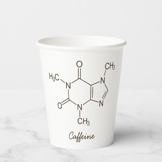 Caffeine Molecule Coffee Lovers Persoonlijk Papieren Bekers (Achterkant)